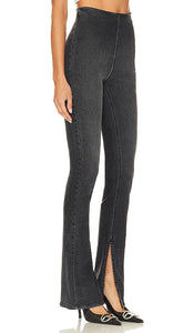 EB Denim Split Hem Jeggings in Charcoal