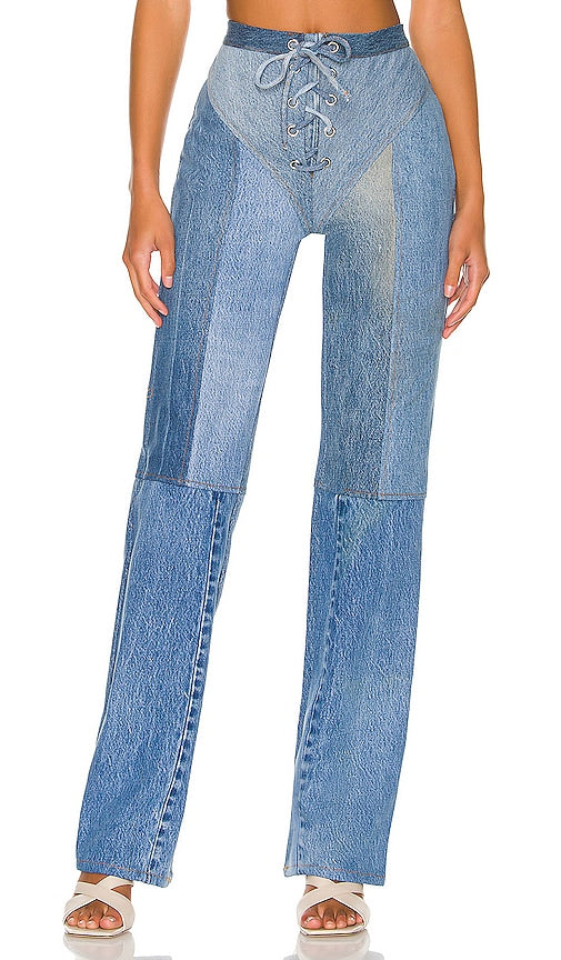 EB Denim Lace Up in Blue - EB Denim à lacets en bleu - EB 蓝色系带牛仔布 - EB Denim-Schnürschuh in Blau - EB 데님 레이스업 블루 색상 - Stringate in denim EB in blu