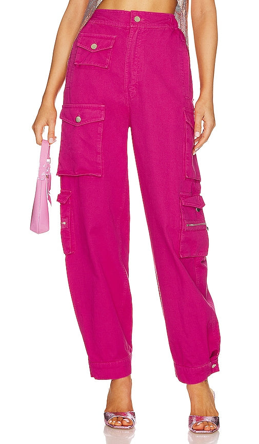 EB Denim X Revolve Cargos in Fuchsia - Pantalon cargo EB Denim X Revolve en fuchsia - 紫红色 EB Denim X Revolve Cargos - EB Denim X Revolve Cargos in Fuchsia - EB Denim X Revolve Cargos 소재의 퓨시아 - EB Denim X Revolve Cargo in fucsia