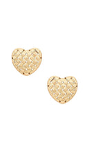 EMMA PILLS Capri Heart Studs in Metallic Gold