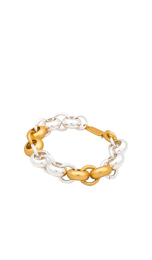 EMMA PILLS Lucien Two Tone Bracelet in Metallic Gold