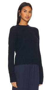 Enza Costa Pure Cashmere Crew in Navy