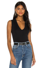 Enza Costa Supima Sleeveless U Tank in Black