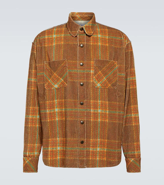 ERL Checked cotton corduroy shirt