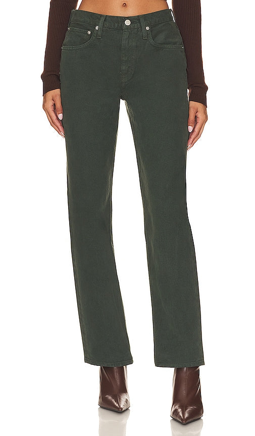 ETICA Rhea Mid Rise Straight in Dark Green - ETICA Rhea coupe droite taille mi-haute en vert foncé - ETICA Rhea 深绿色中腰直筒裤 - ETICA Rhea Mid Rise Straight in Dunkelgrün - ETICA Rhea 미드 라이즈 스트레이트 - ETICA Rhea vita media dritta in verde scuro