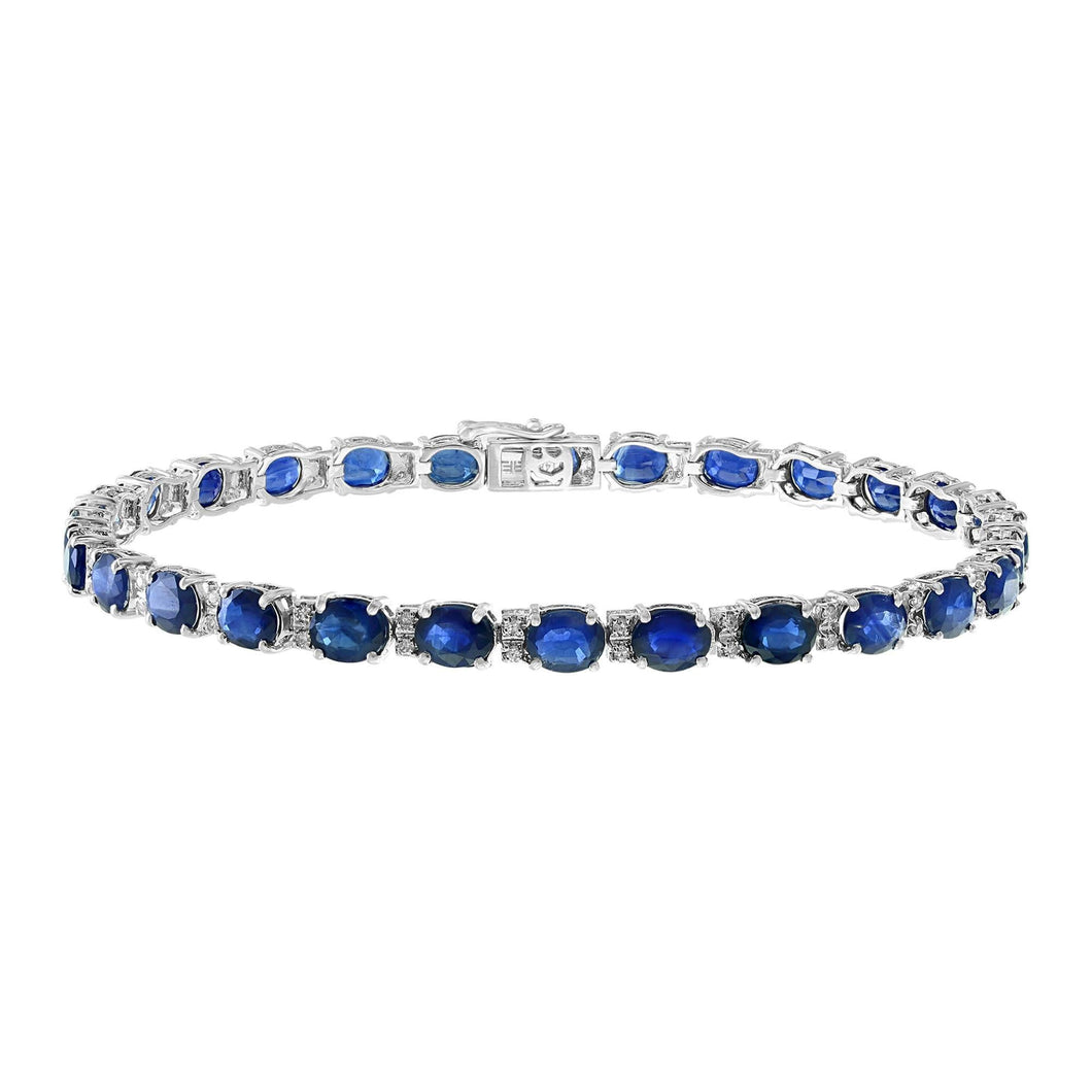 Effy Blue Sapphire and Diamond Tennis Bracelet 1/4ctw