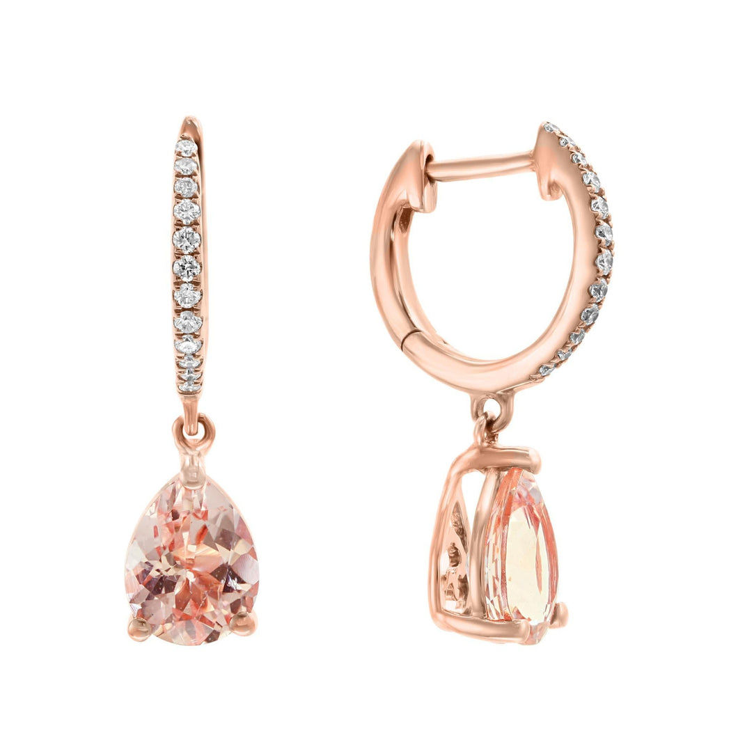 Effy Rose Gold Morganite and Diamond Accent Drop Earrings