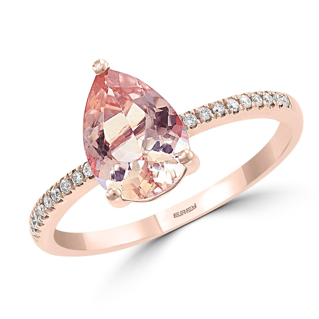 Effy Rose Gold Morganite and Diamond Accent Ring