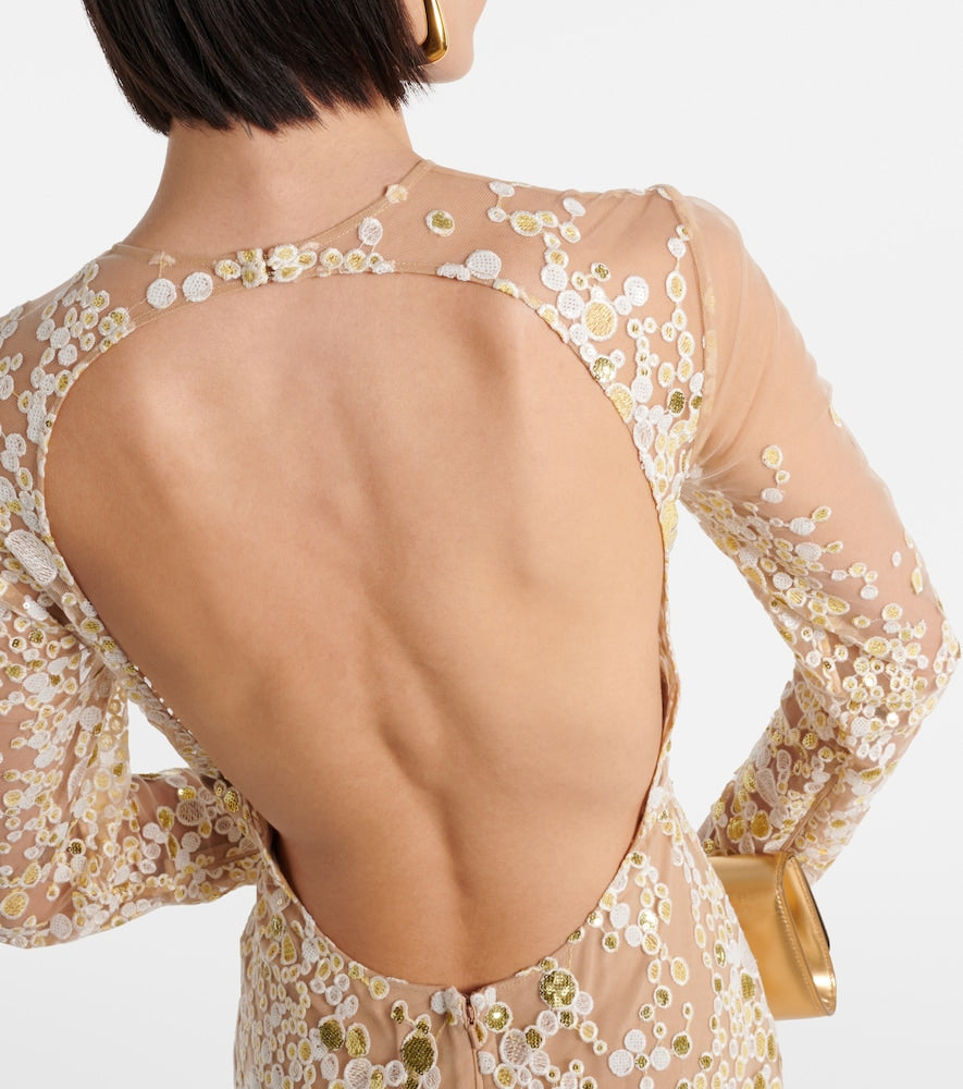 Elie Saab Atom sequined embroidered tulle gown
