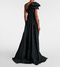 Elie Saab Bow-detail one-shoulder taffeta gown