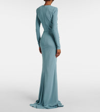 Elie Saab Bow-detail ruched jersey gown