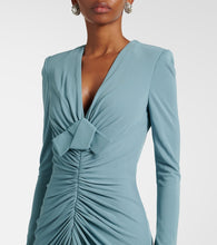 Elie Saab Bow-detail ruched jersey gown