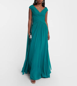 Elie Saab Caped silk-blend gown