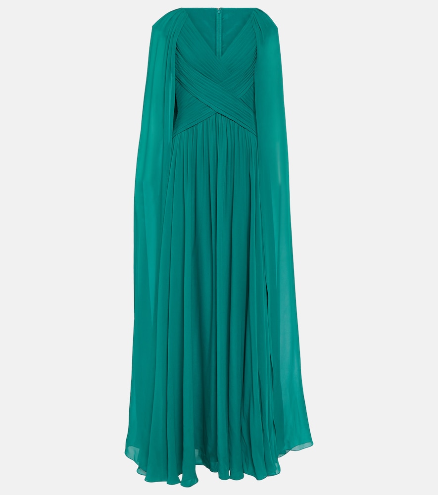Elie Saab Caped silk-blend gown. Elie Saab 披肩真丝混纺礼服