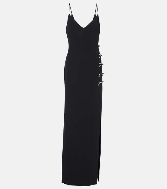 Elie Saab Embellished bow-detail cady gown