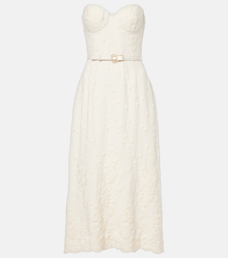 Elie Saab Embroidered cady midi dress. Elie Saab 刺绣绉纱中长连衣裙