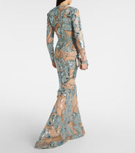 Elie Saab Embroidered silk-blend gown
