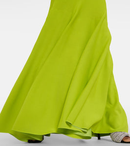 Elie Saab Feather-trimmed jersey gown