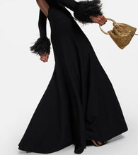 Elie Saab Feather-trimmed maxi dress