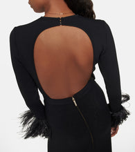 Elie Saab Feather-trimmed maxi dress
