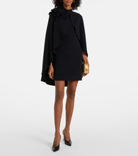 Elie Saab Floral-appliqu√É¬© ruffled cady minidress