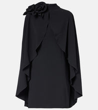 Elie Saab Floral-appliqu√É¬© ruffled cady minidress. Elie Saab 花卉贴花荷叶边绉纱迷你连衣裙