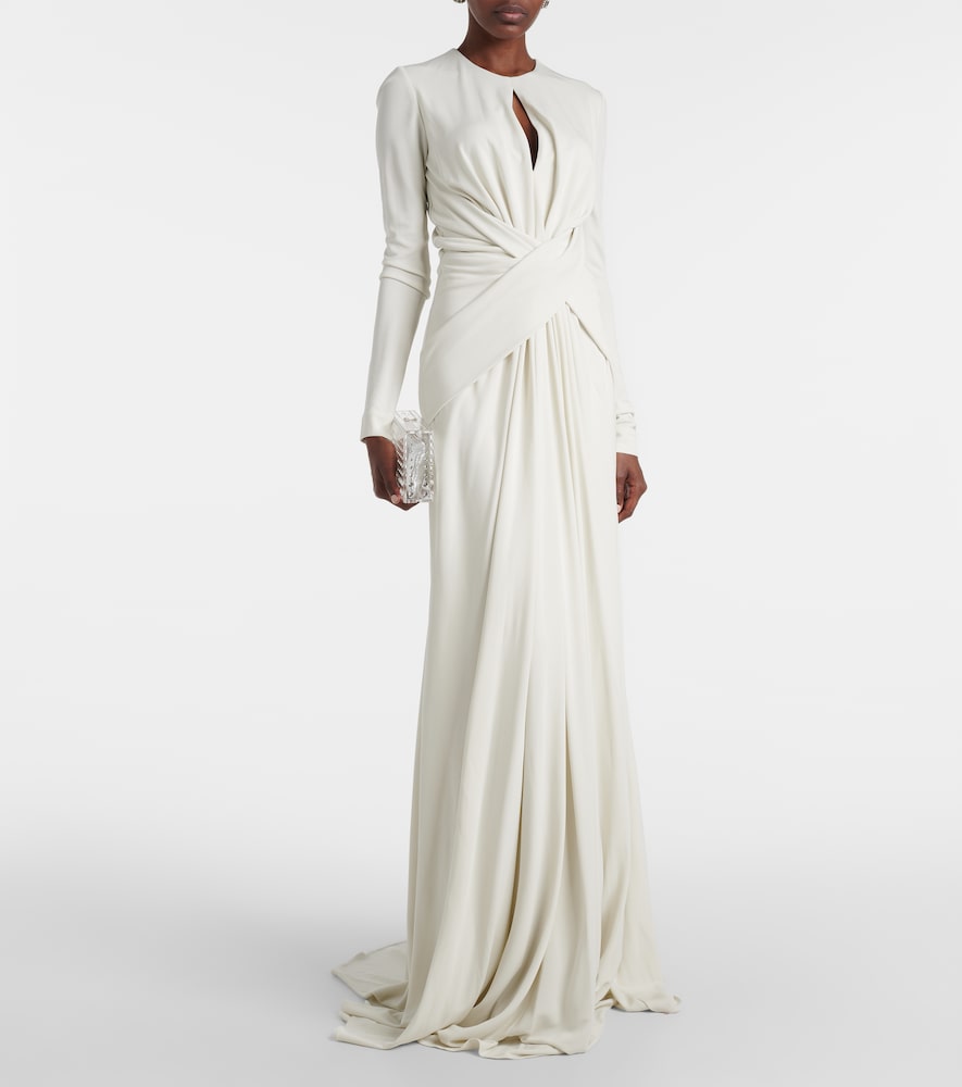 Elie Saab Gathered cutout jersey gown
