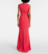 Elie Saab Gathered embellished cady gown
