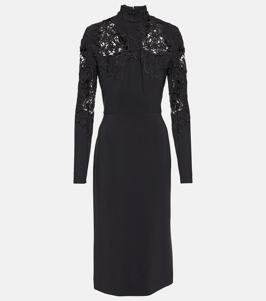 Elie Saab Lace-trimmed midi dress. Elie Saab 蕾丝边饰中长连衣裙