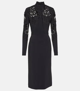 Elie Saab Lace-trimmed midi dress