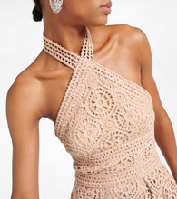 Elie Saab Macram√É¬© halterneck cotton-blend midi dress