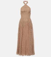 Elie Saab Macram√É¬© halterneck cotton-blend midi dress. Elie Saab Macram√É¬© 挂脖棉混纺中长连衣裙