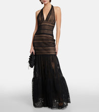 Elie Saab Macramé halter-neck gown