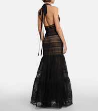 Elie Saab Macramé halter-neck gown