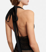 Elie Saab Macramé halter-neck gown