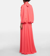 Elie Saab Pleated silk chiffon gown