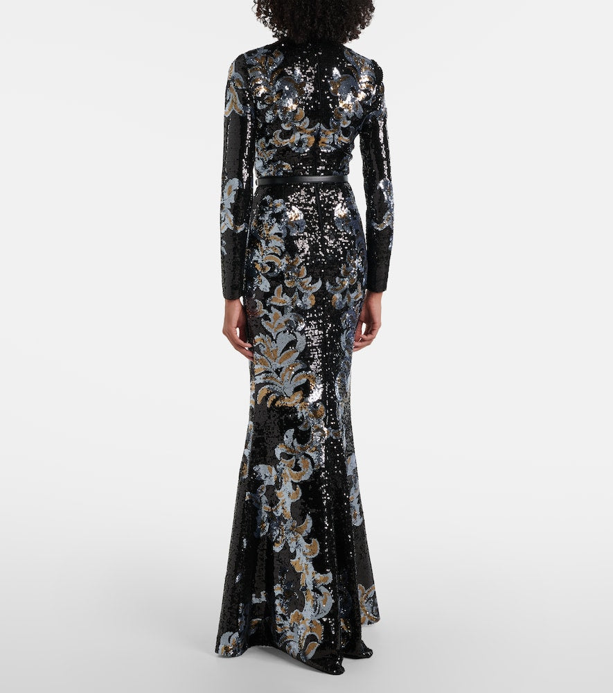Elie Saab Printed sequined gown