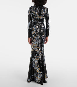 Elie Saab Printed sequined gown