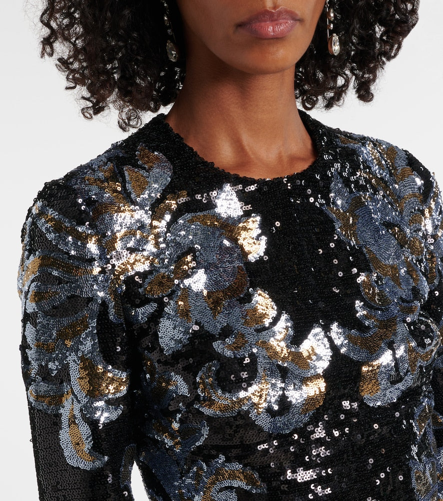Elie Saab Printed sequined gown