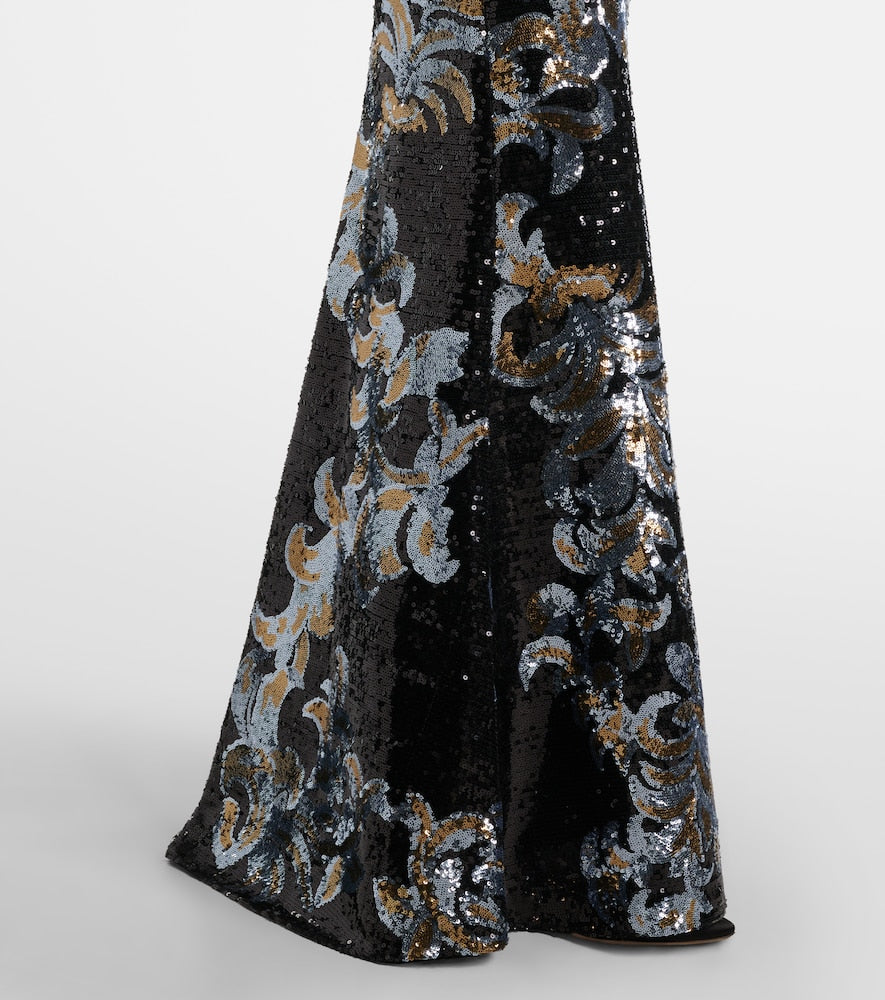 Elie Saab Printed sequined gown