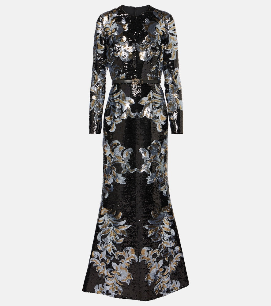 Elie Saab Printed sequined gown. Elie Saab 印花亮片礼服