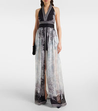 Elie Saab Printed silk chiffon maxi dress