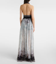 Elie Saab Printed silk chiffon maxi dress