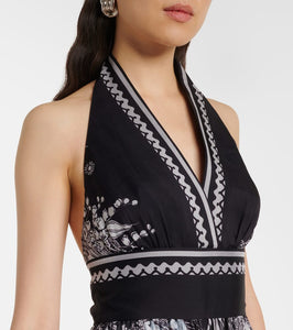 Elie Saab Printed silk chiffon maxi dress