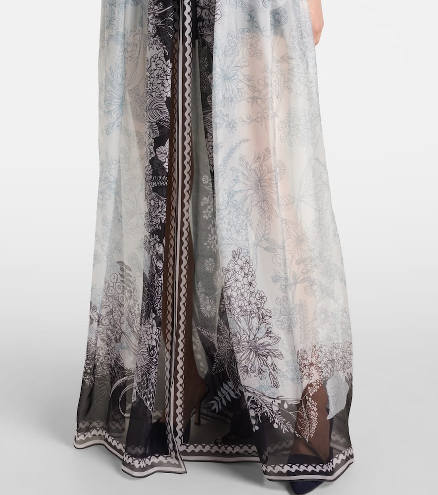 Elie Saab Printed silk chiffon maxi dress