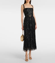 Elie Saab Sequined lace-trimmed cocktail dress