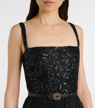Elie Saab Sequined lace-trimmed cocktail dress