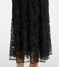 Elie Saab Sequined lace-trimmed cocktail dress