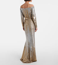 Elie Saab Sequined off-shoulder gown