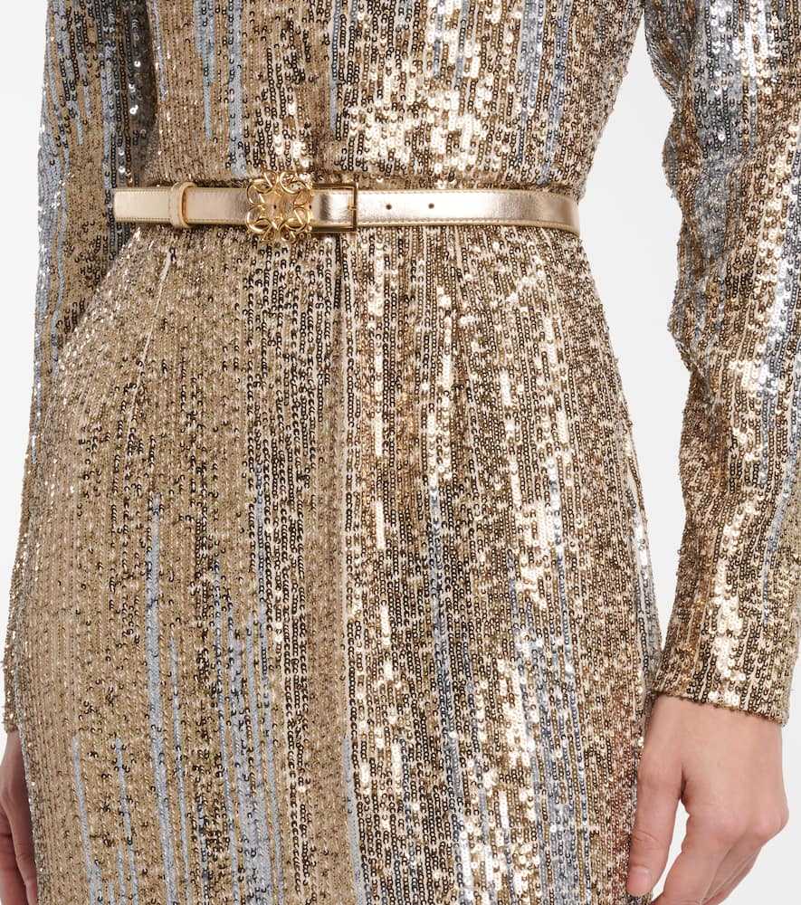 Elie Saab Sequined off-shoulder gown